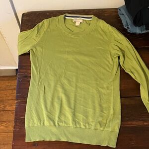 Banana republic size small sweater, 52% silk, turtle green